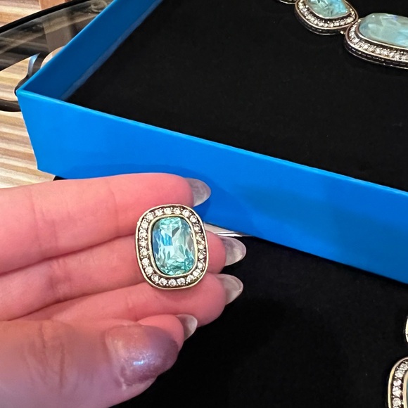 Heidi Daus Ice Blue Crystal Necklace & Earrings Set - NWT💎❄️ - Picture 3 of 12